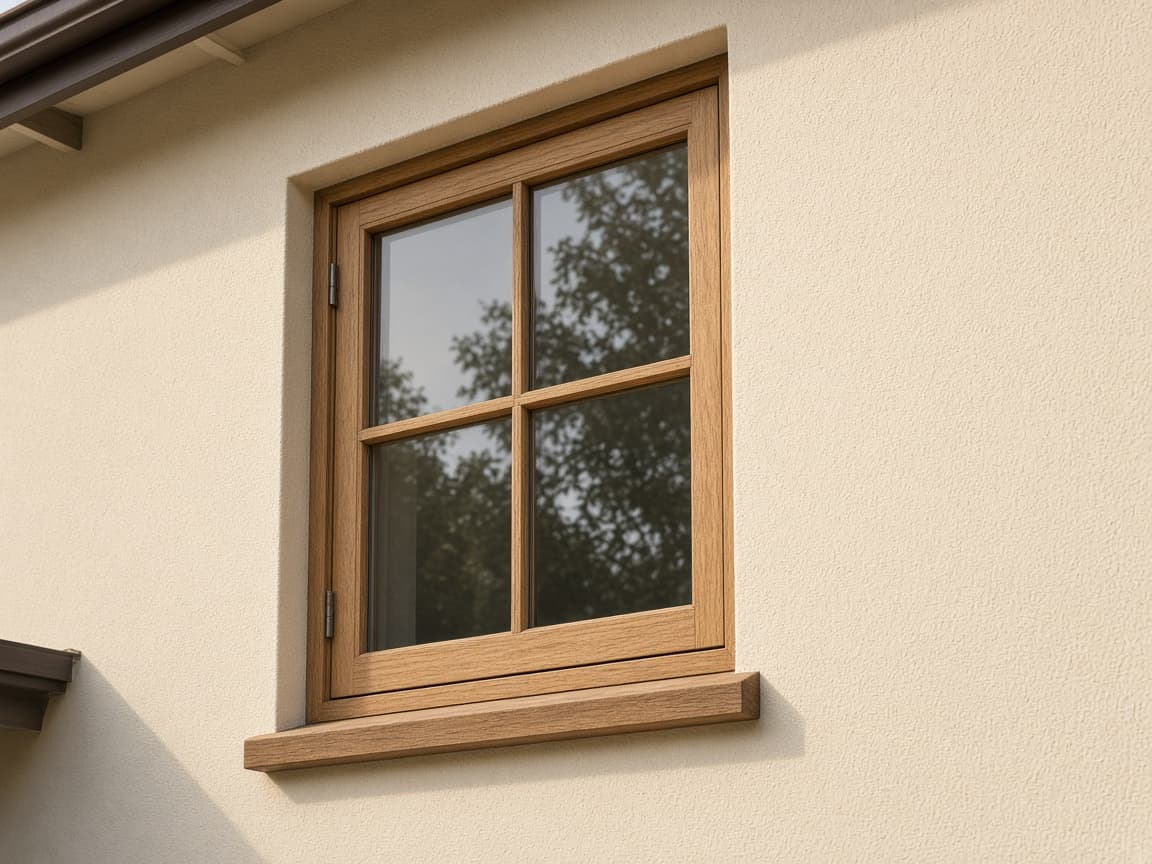 Example of a smooth acrylic-rendered house wall (2)