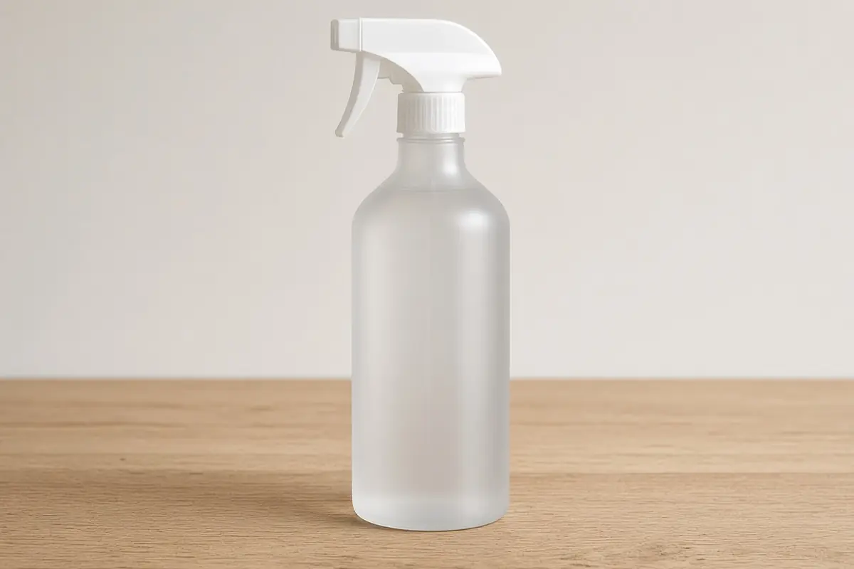 Barkletts maintenance spray with a cloth. Side or detail view.